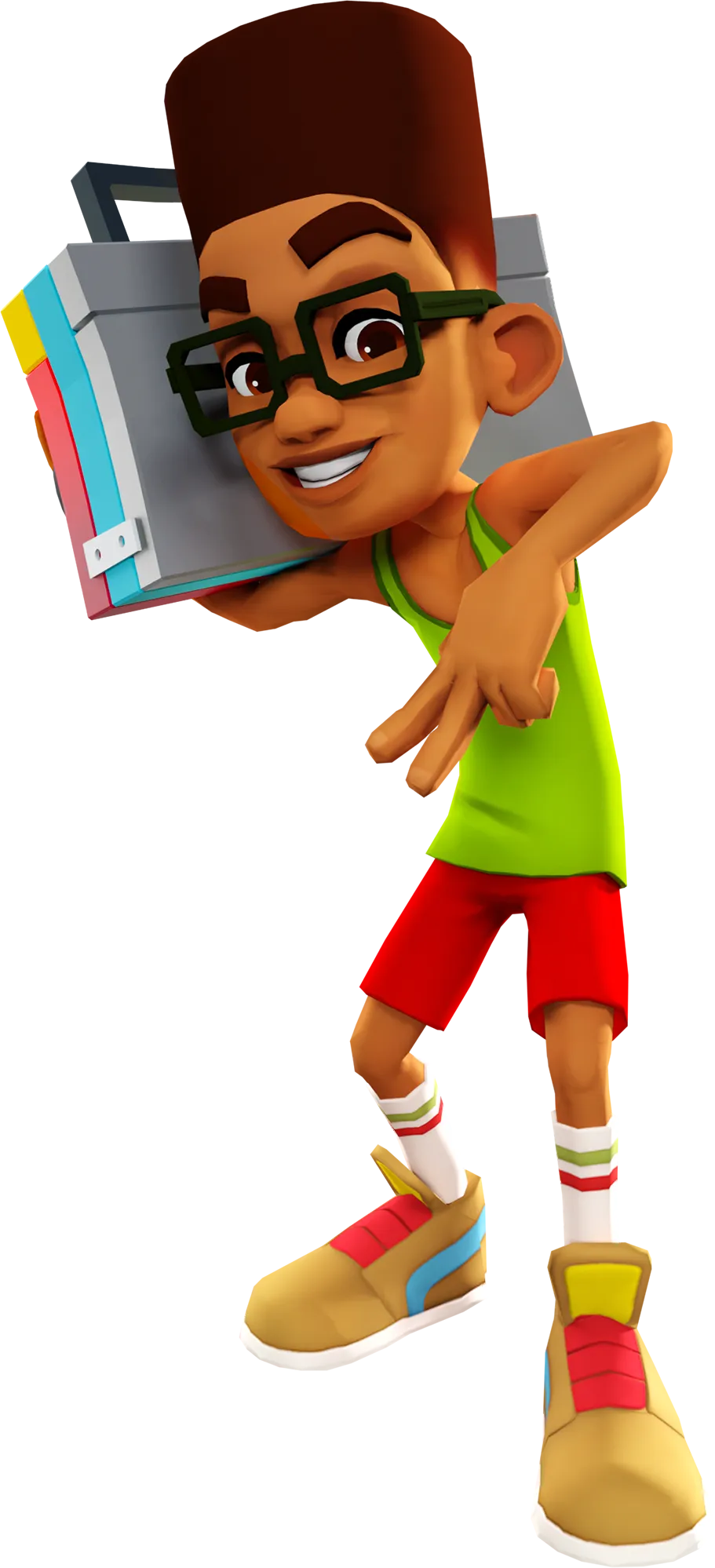 Fresh, boombox on his shoulder